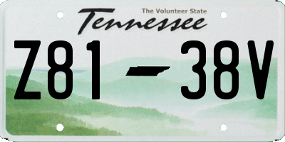 TN license plate Z8138V