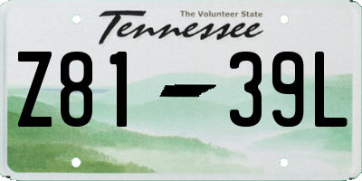 TN license plate Z8139L