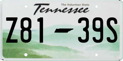 TN license plate Z8139S