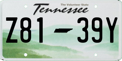 TN license plate Z8139Y