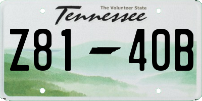 TN license plate Z8140B