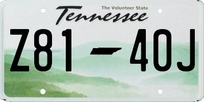 TN license plate Z8140J