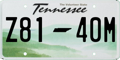 TN license plate Z8140M