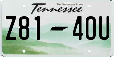 TN license plate Z8140U