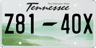 TN license plate Z8140X