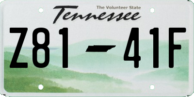 TN license plate Z8141F