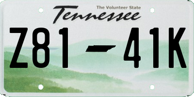 TN license plate Z8141K