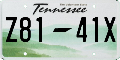 TN license plate Z8141X