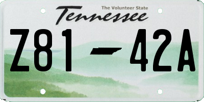 TN license plate Z8142A