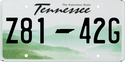 TN license plate Z8142G