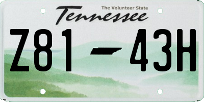 TN license plate Z8143H