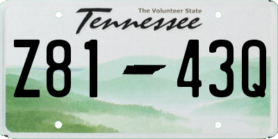 TN license plate Z8143Q