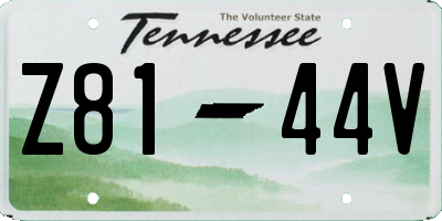 TN license plate Z8144V