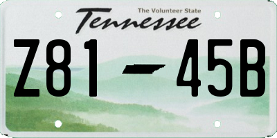 TN license plate Z8145B