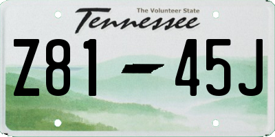 TN license plate Z8145J