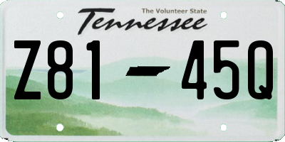TN license plate Z8145Q