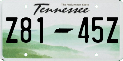 TN license plate Z8145Z