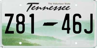 TN license plate Z8146J