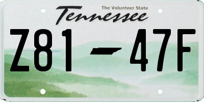 TN license plate Z8147F