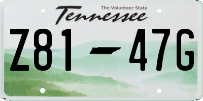TN license plate Z8147G