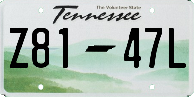 TN license plate Z8147L