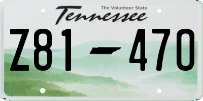 TN license plate Z8147O