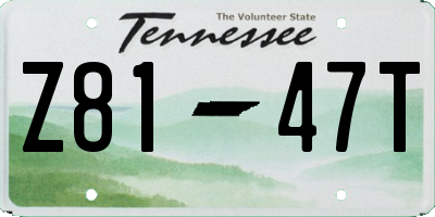 TN license plate Z8147T