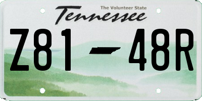 TN license plate Z8148R