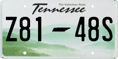 TN license plate Z8148S