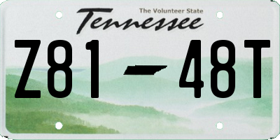 TN license plate Z8148T