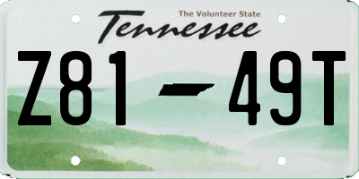 TN license plate Z8149T
