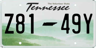 TN license plate Z8149Y