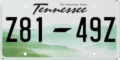 TN license plate Z8149Z
