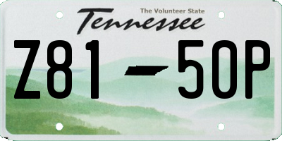 TN license plate Z8150P