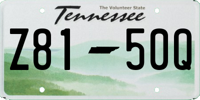 TN license plate Z8150Q