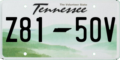 TN license plate Z8150V