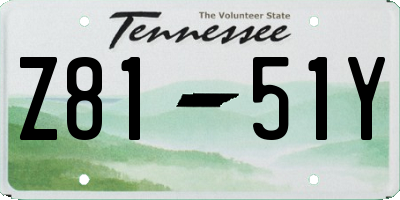 TN license plate Z8151Y