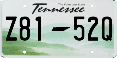 TN license plate Z8152Q