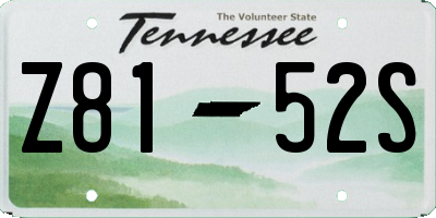 TN license plate Z8152S