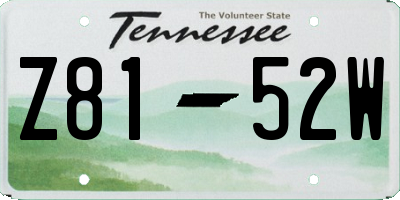 TN license plate Z8152W