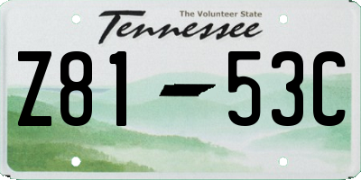 TN license plate Z8153C