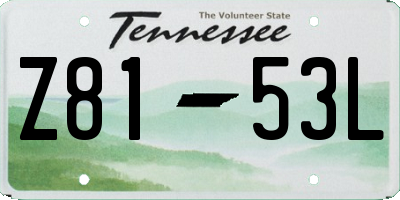 TN license plate Z8153L