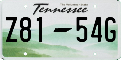 TN license plate Z8154G