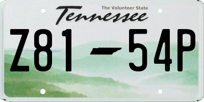 TN license plate Z8154P