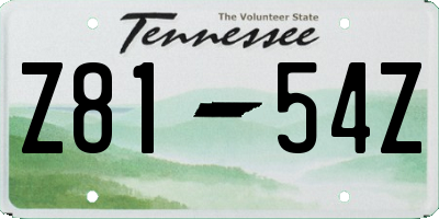 TN license plate Z8154Z