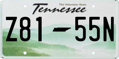 TN license plate Z8155N