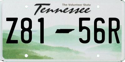 TN license plate Z8156R