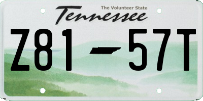 TN license plate Z8157T