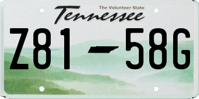 TN license plate Z8158G