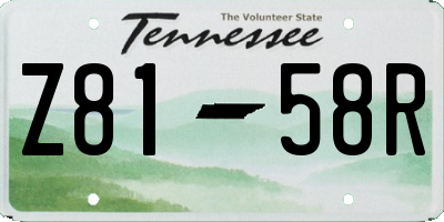 TN license plate Z8158R